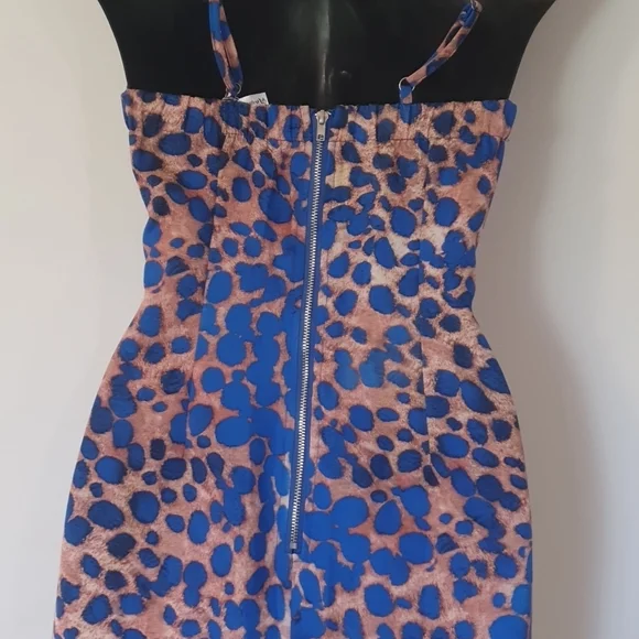 Angel Biba NEW Size 6 Dress Blue Tan RRP $69 - Picture 5 of 10